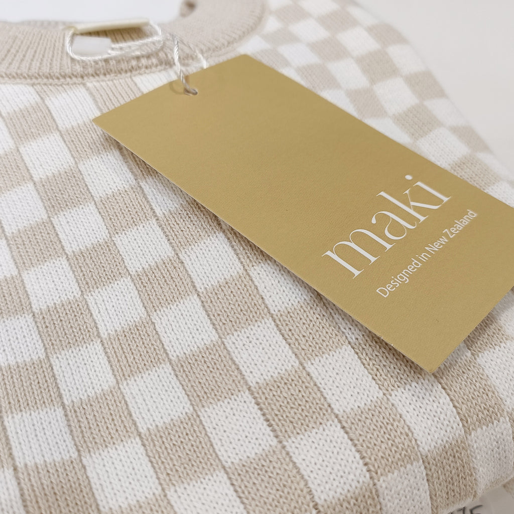 Maki Knit Romper - checkerboard