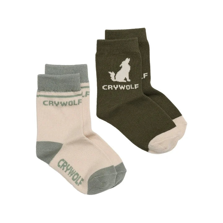 Cry Wolf socks - set of 2 Moss & Khaki